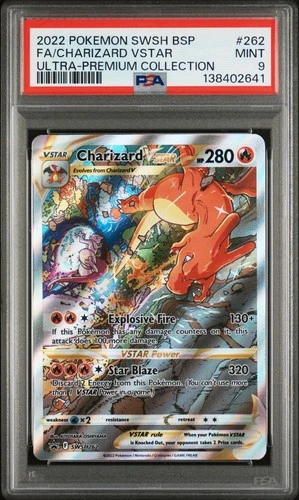 2022 POKEMON SWSH BLACK STAR PROMO #262 FULL ART/CHARIZARD VSTAR PSA 9