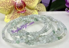 Wholesale Lot 6 Pcs Natural Jade Jadeite 3.8mm 7.5” Crystal Stretch Bracelet