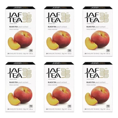 JAF TEA - Peach Black Tea - 6 Boxes, 120 Tea Bags free shipping world wide