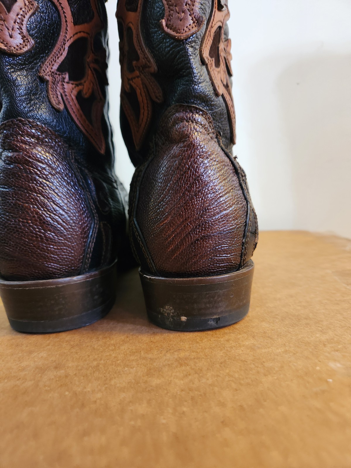 CUADRA TWO TONE BROWN PYTHON COWBOY BOOTS,  Size 9 - image 9