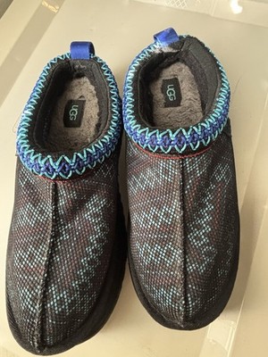 UGG Tazz Maxi Tasman Slippers Shoes Women s 8 Slip-On Wool Winter Black/Blue