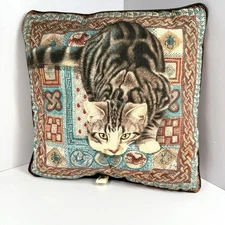 Tabby Cat Throw Pillow Decor 11.50"