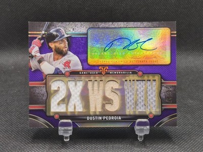 2024 Topps Triple Threads Dustin Pedroia Auto Relics Amethyst /27 #TTAR-DPE2
