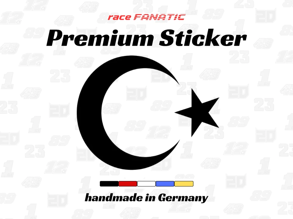 Türkei Halbmond Stern Sticker Schwarz Auto Aufkleber Türkische Flagge Vinyl - Bild 1 von 4