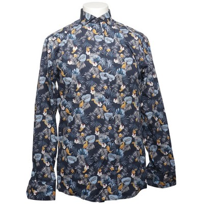 Bruun & Stengade, Hemd, Größe: 39, Blau/Mehrfarbig, Baumwolle, Blumen #9Wn