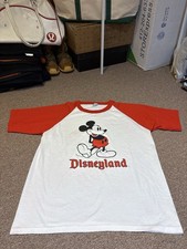 Vintage 1980s Mickey Mouse Disney Baseball Cut White Graphic T Shirt