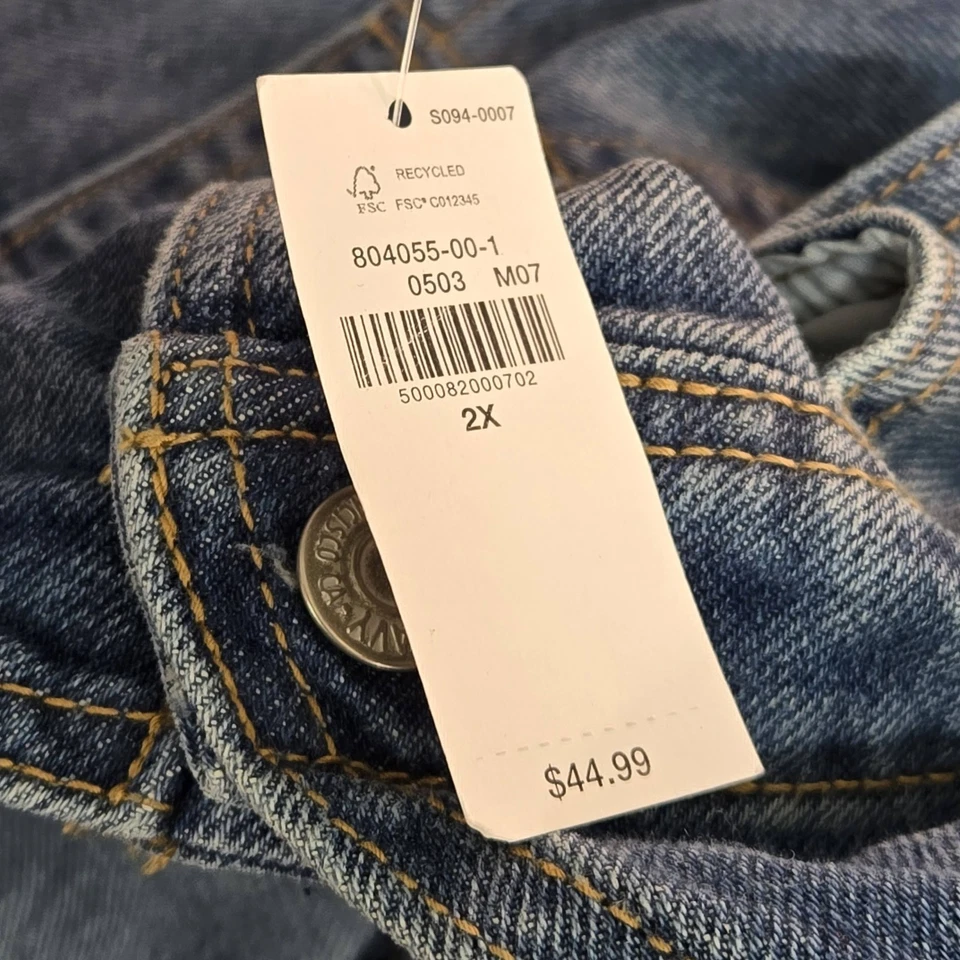 Macacão feminino Old Navy 2X azul denim curto botão babador costura interna 4" novo com etiquetas - Imagem 4 de 4