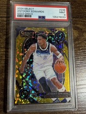 ANTHONY EDWARDS 2024 Panini Select #248 Courtside Gold Disco Prizm /10 PSA 9