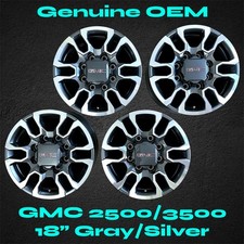 CLEAN SET! 18" Wheels & Center Caps for GMC Sierra 2500 3500 2021-2026 OEM Rims