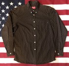 Supreme Dot Pattern Long Sleeve Shirt Men M Brown Made in USA 2005 Y2K 90s NYC