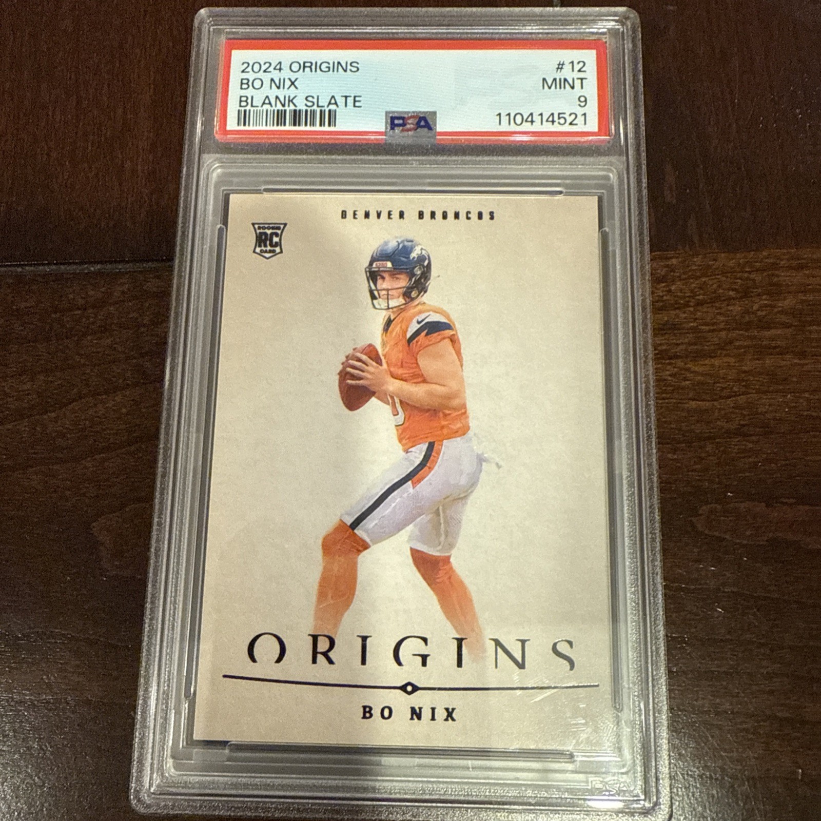2024 Panini Origins Blank Slate Bo Nix RC Case Hit PSA 9