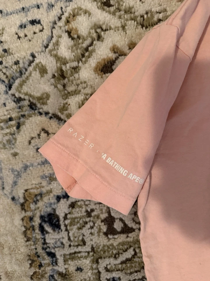 Camisa A Bathing Ape Damas X RAZER A Gaming Ape Rosa Rara Manga Corta Talla XS Foto 3 de 4
