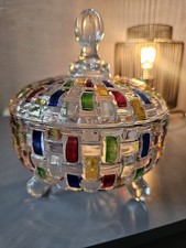 Beautiful Stunning Super Large Stained Glass Candy Jar!