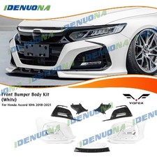 White Front Bumper Surround Cover Lip Kit For Honda Accord 10th 2018-2021 Yofer