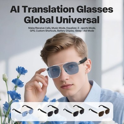 AI Smart Glasses Bluetooth Call Voice Assistant Music Translate Men&Women Travel