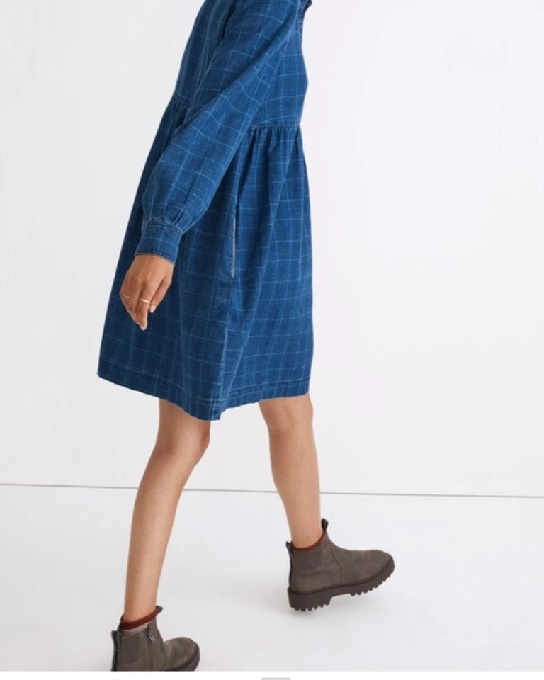 Vestido camisero babydoll de mezclilla para mujer Madewell talla XS Foto 3 de 4