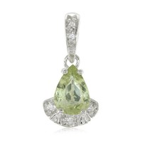 Cavill Turmalin AnhäNger 0,96Ct Tropfen 925 Sterling Silber Platinert