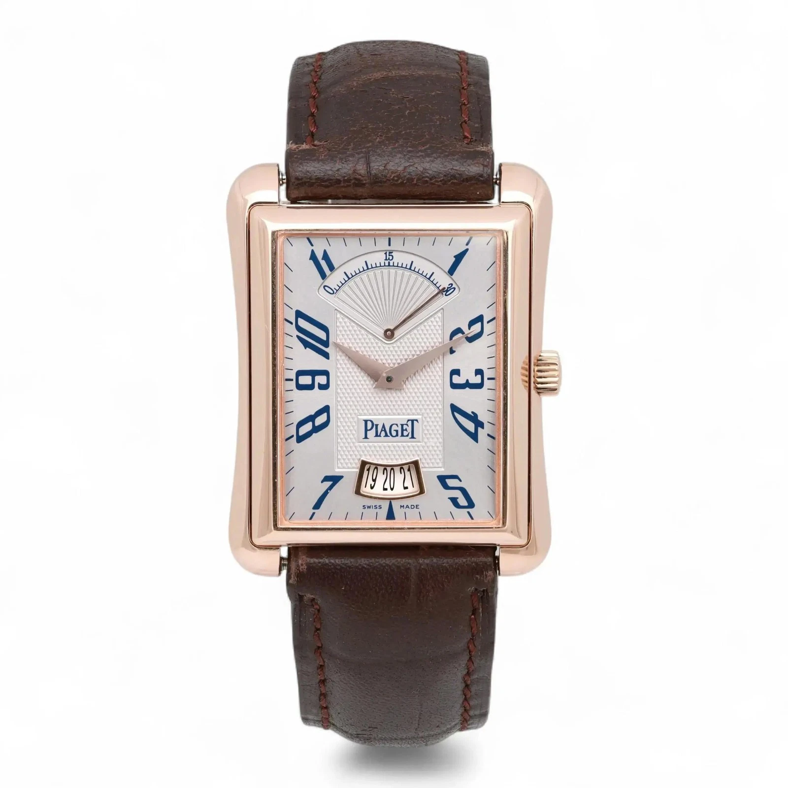 Piaget — Piaget Emperador Date Retrograde 18K Rose Gold Silver Dial Watch P10109