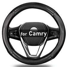 Black Carbon Fiber Steering Wheel Cover For Toyota Camry 1998-2026 Accessories