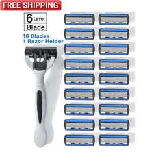 6 Layer Mans Safety Razor Replaceable Stainless Steel Hair Removal Shaving Blade