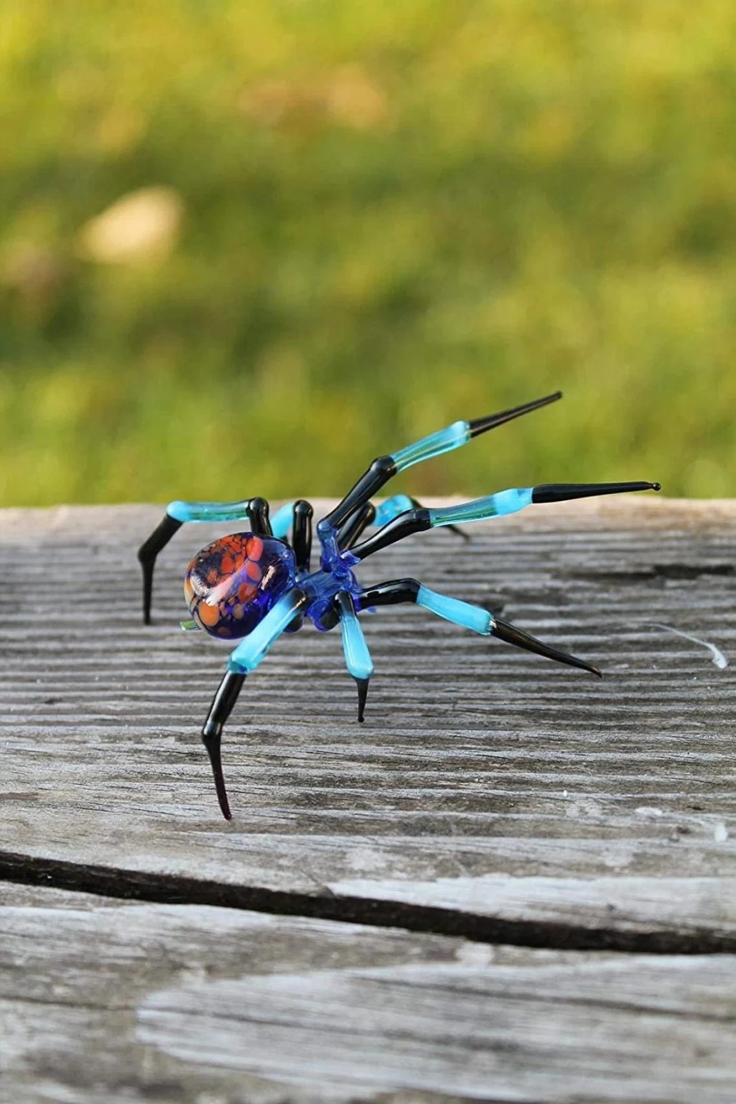 GLASS SPIDER lampwork Handcrafted Glass animal  Art Glass Spider Figurine Glass