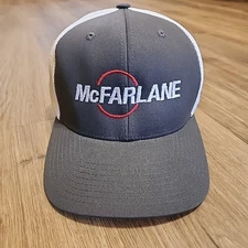 McFarlane Snapback Hat White Gray  Embroidered Mesh Yupoong 110 Flexfit 