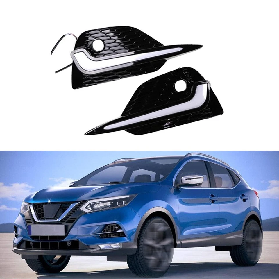 2 PIEZAS LED Luz de circulación diurna con intermitente para Nissan Rogue Sport 2020-2022 Foto 2 de 4