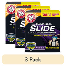  3 pack ARM  HAMMER Clump  Seal SLIDE Cat Litter, Easy Clean-up Multi-Cat Clu