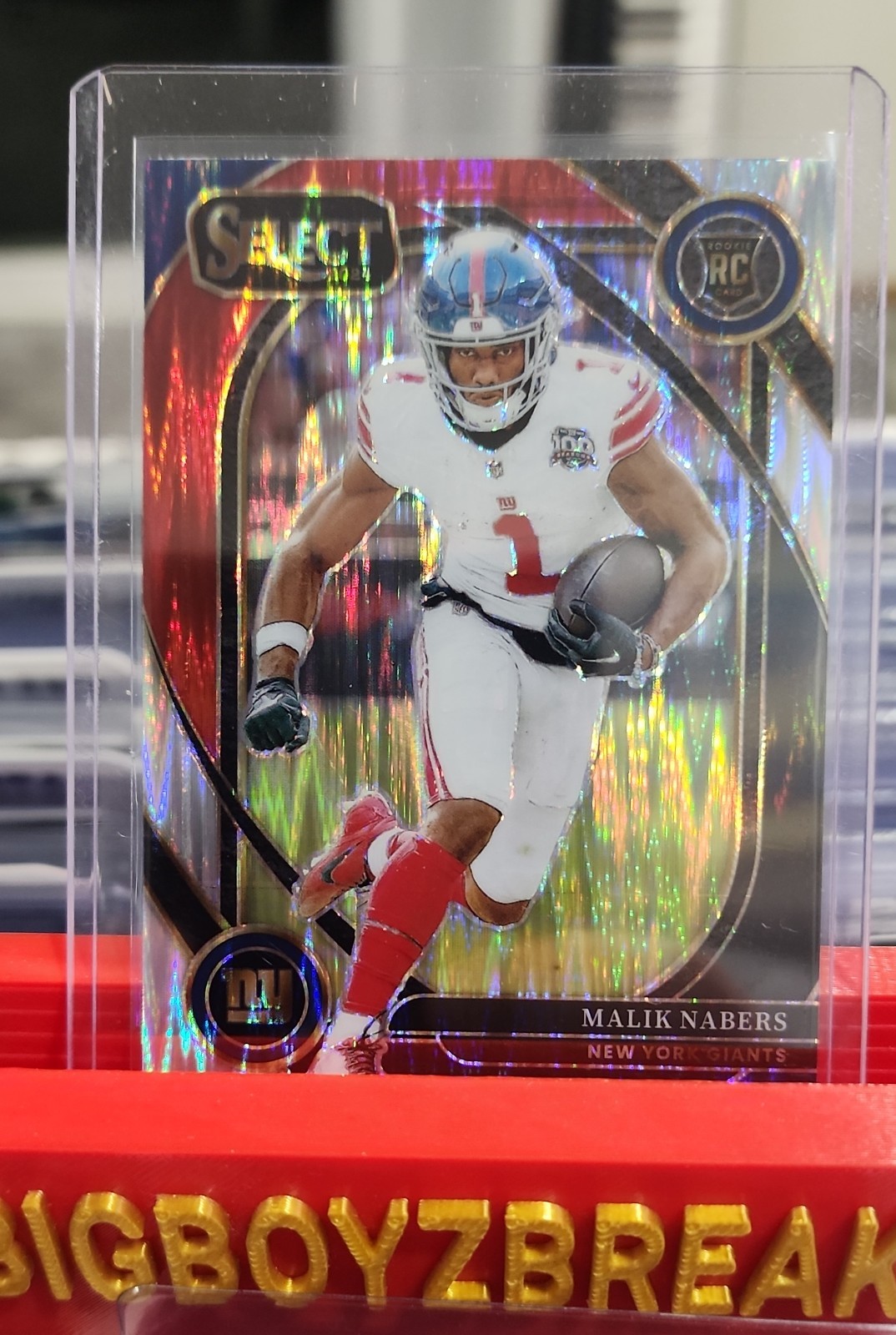 2024 Panini Select - Club Level Malik Nabers #220 Black & Red Shock Prizm (RC)