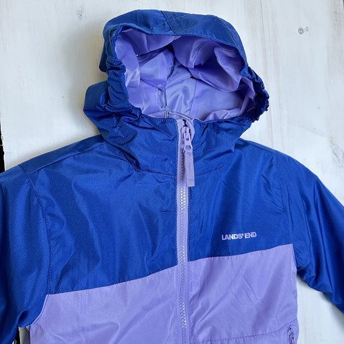 Lands End Girls 3 in 1 Jacket Hooded Water Resistant Outdoor Lavender Size 5 NEW