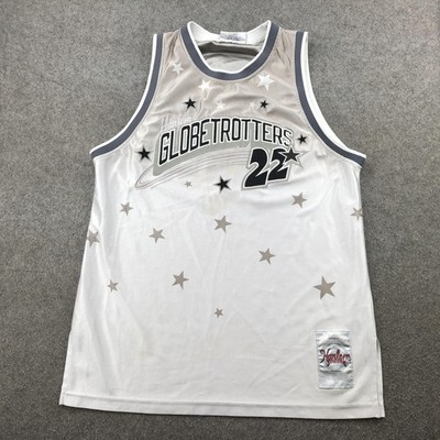 Harlem Globetrotters Jersey Mens XL White Gray Basketball Curly 22