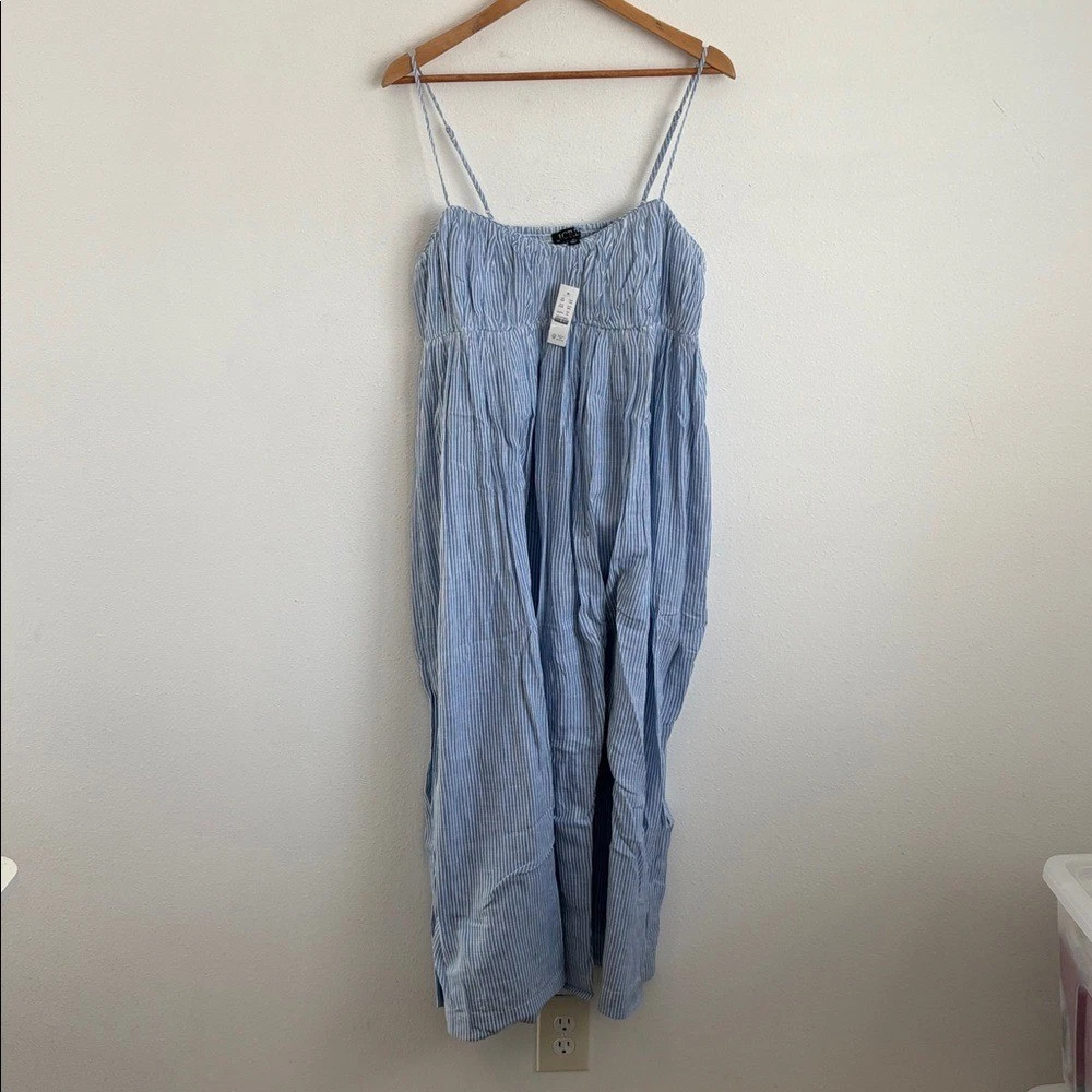 knee length dresses for ladies Modern Fit-N-Flare Midi Dress - Contrast Stripe Organza