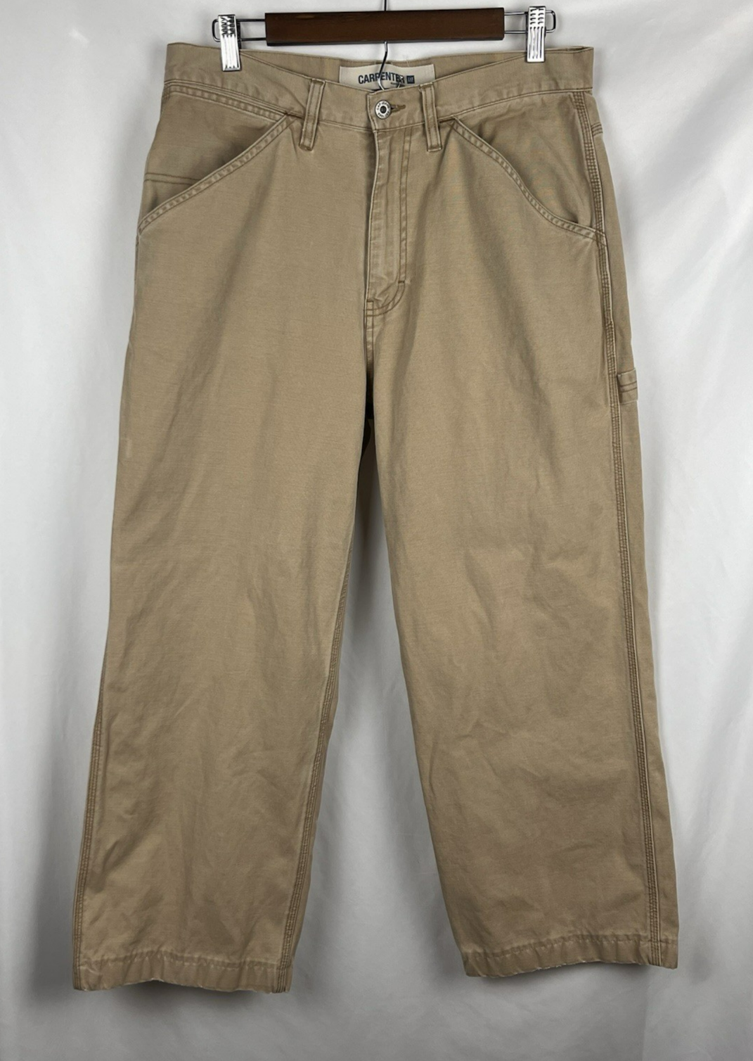 Gap Carpenter Pants Mens 32x26 Khaki Tan Canvas Heavyweight Vintage Y2K Workwear