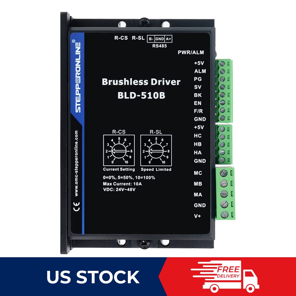 Brushless BLDC DC Motor Driver 3-phase 12-48VDC Max 15.0A 40