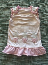 Girls Pink Sleeveless Tutu Dress with Bow, Ruffle Accents, Polka Dot, Round Neck