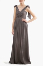 NEW JENNY YOO 'Aidan' Convertible STRAPLESS DRESS GOWN SIZE 2 $285 CHARCOAL GREY