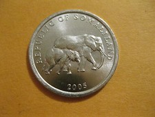  2005 Somaliland coin,   "ELEPHANT WITH BABY",   Uncirculated beauty 