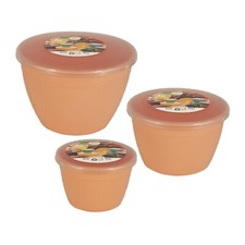 Pudding Basins with Lids Peach Small / Medium Plastic Basin Bowl Size ¼ ½ 1 pint