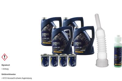 20L MANNOL Motoröl SAE 10W-40 DIESEL EXTRA inkl. Additiv Auslaufschlauch
