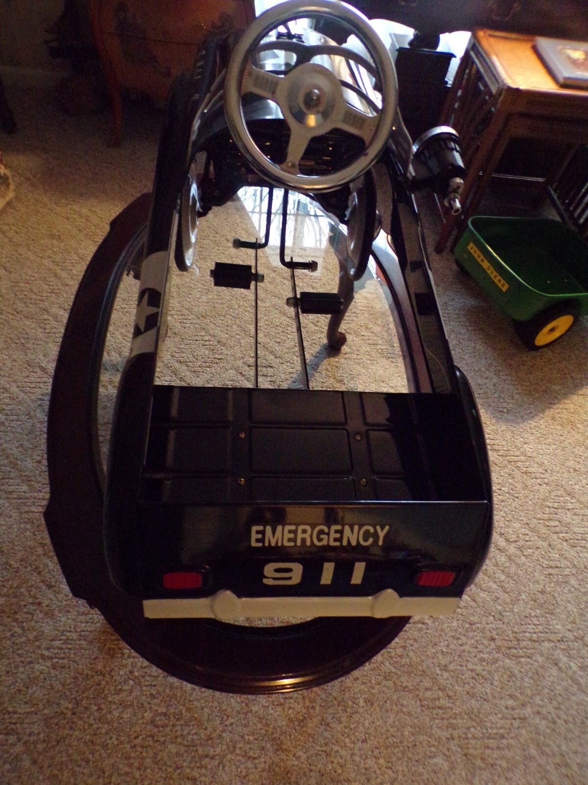 Vintage Police Highway Patrol Metal Pedal Car by Burns Novelty & Toy Co