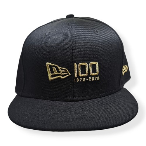 Cappello Berretto New Era 59Fifty 100° Anniversario Nero Oro Taglia 7 3/8