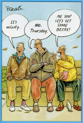 Its Windy Eric Decetis Funny / Humorous Masculine Pictura Birthday Card for Him
