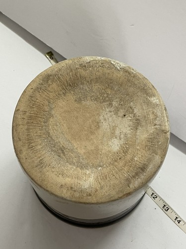 Antigua olla esmaltada de cerámica de gres americana primitiva decoración antigua vintage - Imagen 11 de 14