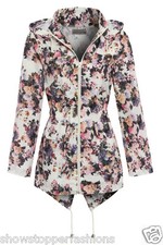 NEW RAIN MAC Ladies PARKA Womens SHOWER Festival RAINCOAT Size 8 10 12 14 16