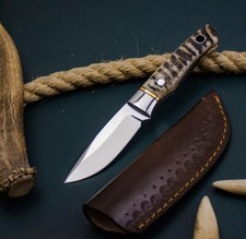 CUBIERTOS AB PERSONALIZADOS HECHOS A MANO ACERO D2 MANGO DE CUCHILLO SKINNER POR STEEL GUARD Y WOLF