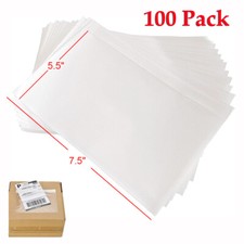 100 Pack 7.5"X5.5" Clear Adhesive Packing List Shipping Label Envelopes Pouches