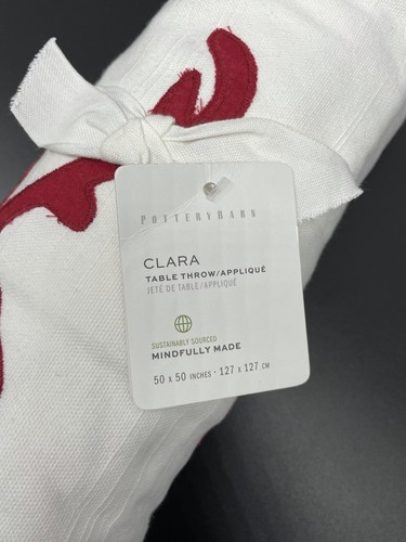 POTTERY BARN CLARA TABLE THROW 50 X 50 BRAND NEW - Picture 3 of 3