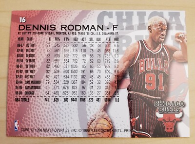 1996-97 Fleer Dennis Rodman #16 Basketball Card - Chicago Bulls | eBay