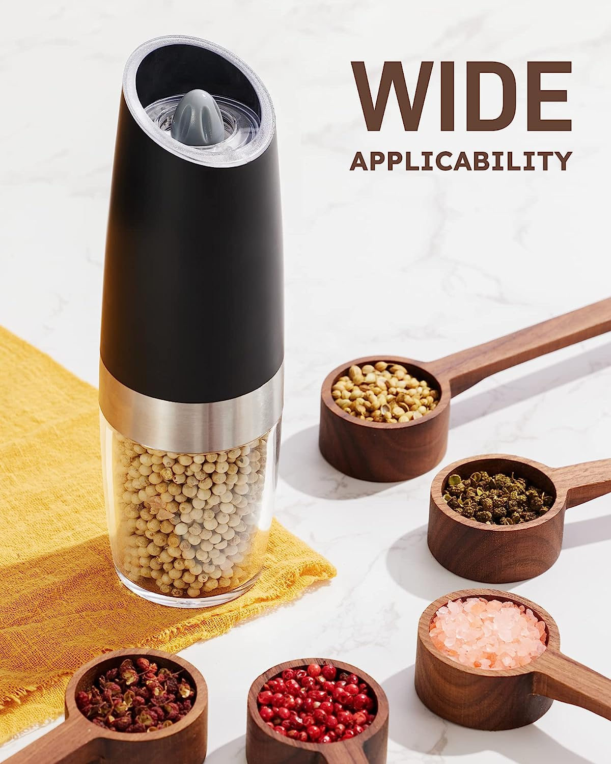 Gravity Electric Salt and Pepper Grinder Set Automatic Shakers Mill ...