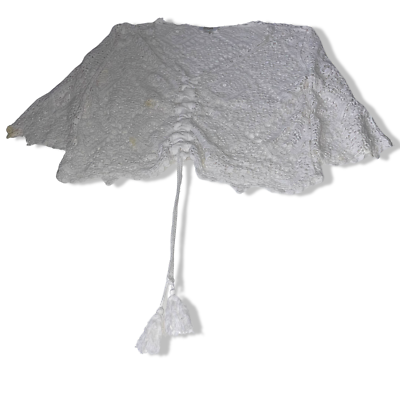 Vintage Stella Morgan women's crochet lace white large top| L20